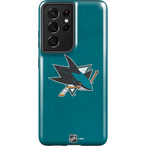NHL San Jose Sharks Distressed Galaxy S21 Ultra 5G Pro Case