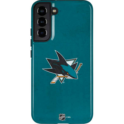 NHL San Jose Sharks Distressed Galaxy S22 Plus Pro Case