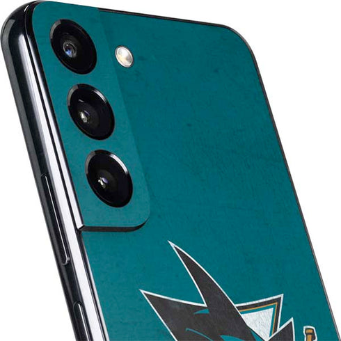 NHL San Jose Sharks Distressed Galaxy S22 Skin