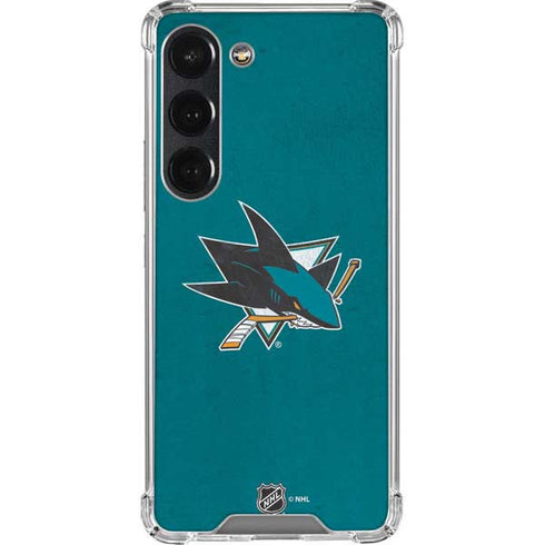 NHL San Jose Sharks Distressed Galaxy S23 Clear Case