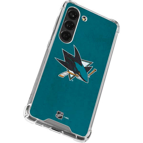 NHL San Jose Sharks Distressed Galaxy S23 Clear Case