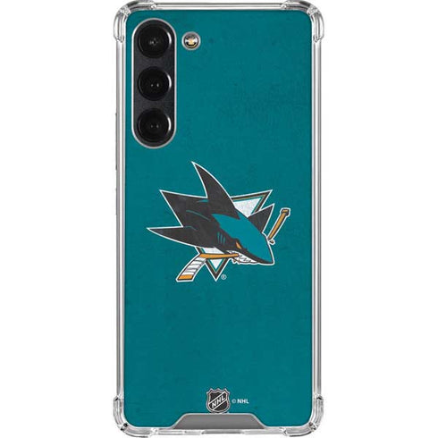 NHL San Jose Sharks Distressed Galaxy S23 Plus Clear Case