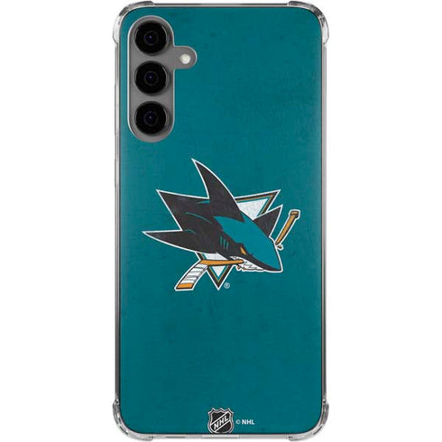 NHL San Jose Sharks Distressed Galaxy S24 Plus Clear Case