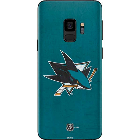 NHL San Jose Sharks Distressed Galaxy S9 Skin