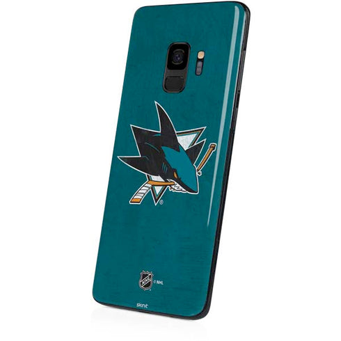 NHL San Jose Sharks Distressed Galaxy S9 Skin