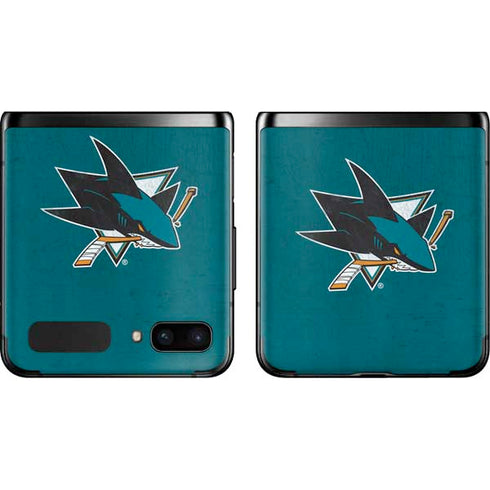 NHL San Jose Sharks Distressed Galaxy Z Flip Skin