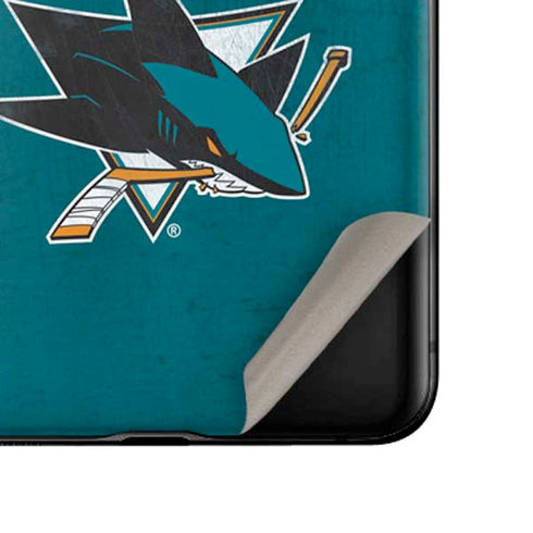 NHL San Jose Sharks Distressed Galaxy Z Flip Skin