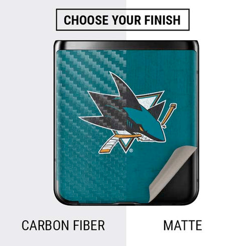 NHL San Jose Sharks Distressed Galaxy Z Flip Skin