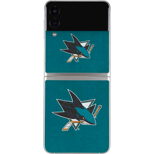 NHL San Jose Sharks Distressed Galaxy Z Flip4 5G Skin