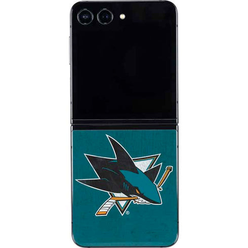 NHL San Jose Sharks Distressed Galaxy Z Flip5 5G Skin