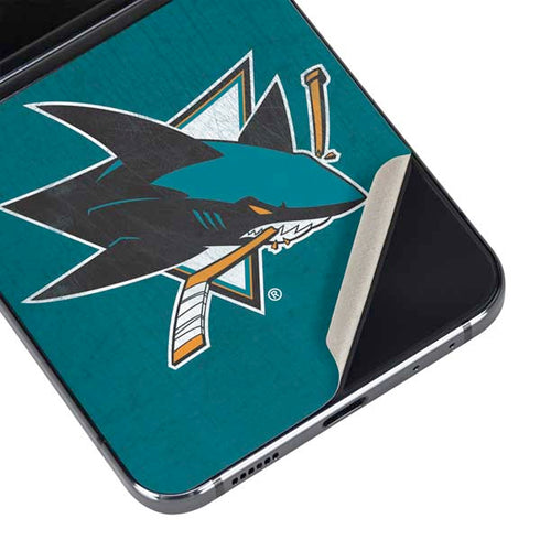 NHL San Jose Sharks Distressed Galaxy Z Flip5 5G Skin
