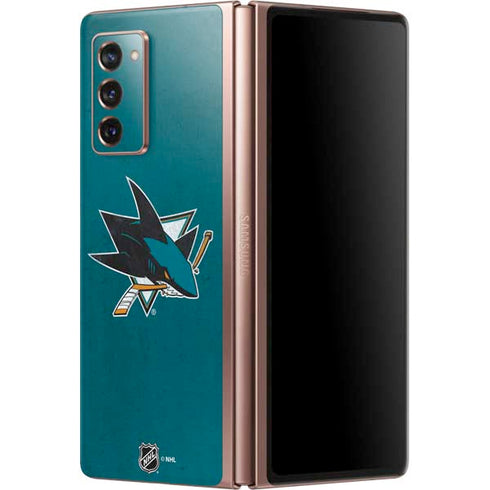 NHL San Jose Sharks Distressed Galaxy Z Fold2 5G Skin
