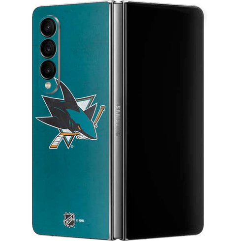 NHL San Jose Sharks Distressed Galaxy Z Fold4 5G Skin