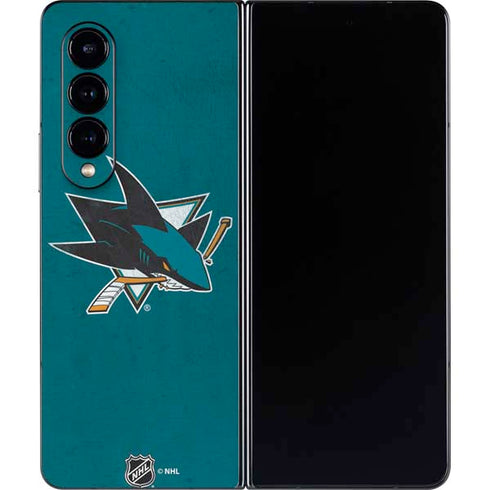 NHL San Jose Sharks Distressed Galaxy Z Fold4 5G Skin