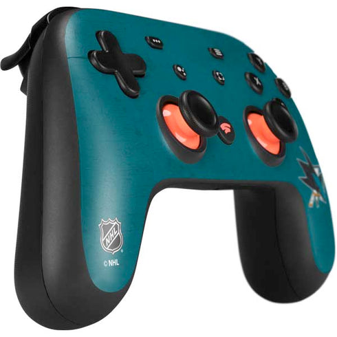 NHL San Jose Sharks Distressed Google Stadia Controller Skin