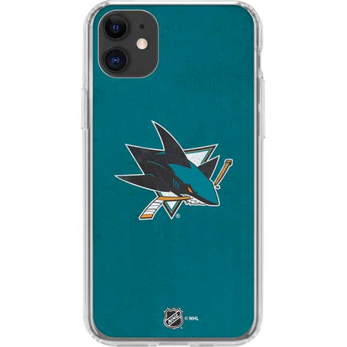 NHL San Jose Sharks Distressed iPhone 11 Clear Case