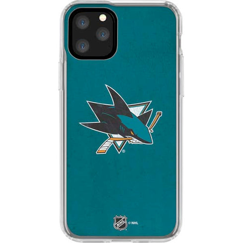 NHL San Jose Sharks Distressed iPhone 11 Pro Clear Case