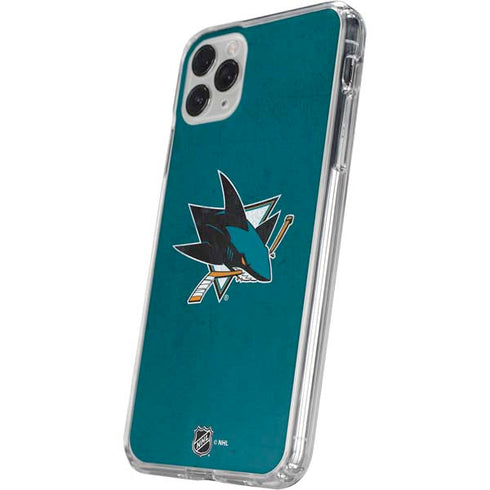 NHL San Jose Sharks Distressed iPhone 11 Pro Clear Case