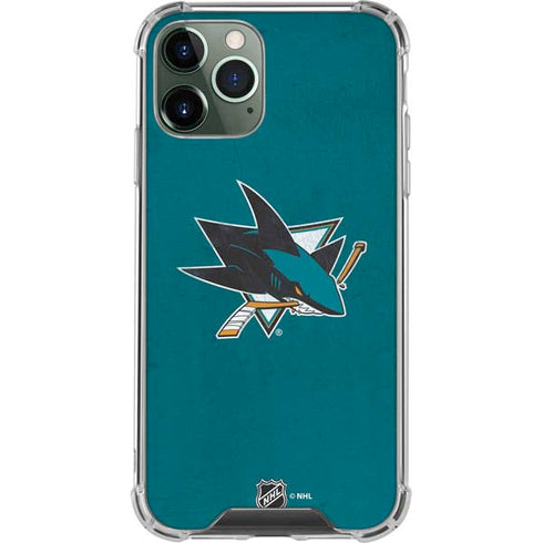 NHL San Jose Sharks Distressed iPhone 11 Pro Max Clear Case