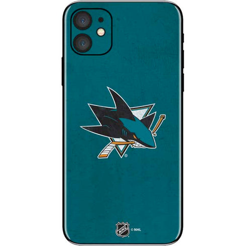 NHL San Jose Sharks Distressed iPhone 11 Skin