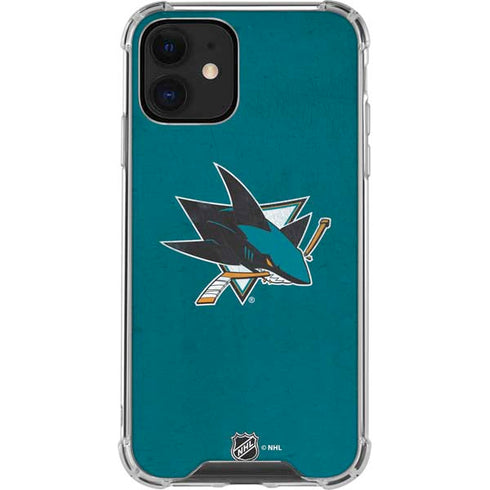 NHL San Jose Sharks Distressed iPhone 12 Mini Clear Case