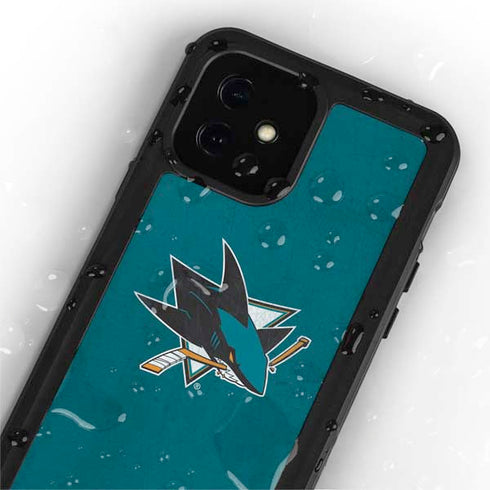 NHL San Jose Sharks Distressed iPhone 12 Mini Waterproof Case