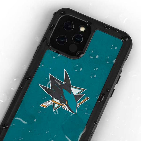 NHL San Jose Sharks Distressed iPhone 12 Pro Max Waterproof Case