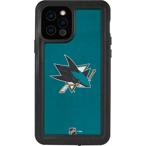NHL San Jose Sharks Distressed iPhone 12 Pro Waterproof Case