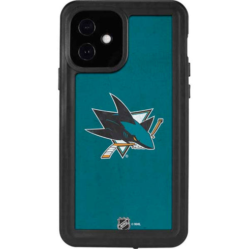 NHL San Jose Sharks Distressed iPhone 12 Waterproof Case