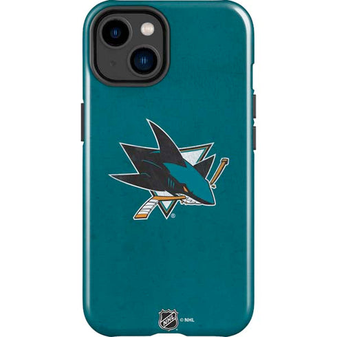 NHL San Jose Sharks Distressed iPhone 15 Plus Impact Case