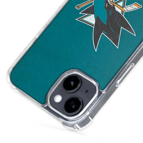 NHL San Jose Sharks Distressed iPhone 15 Plus MagSafe Case