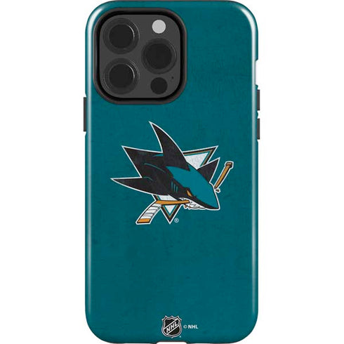 NHL San Jose Sharks Distressed iPhone 15 Pro Impact Case