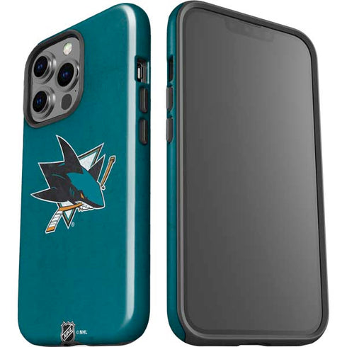 NHL San Jose Sharks Distressed iPhone 15 Pro Impact Case