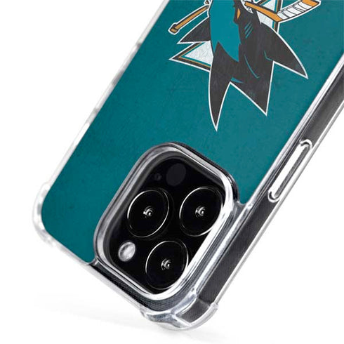 NHL San Jose Sharks Distressed iPhone 15 Pro Max MagSafe Case