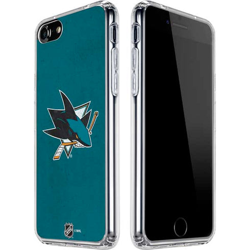 NHL San Jose Sharks Distressed iPhone SE (2nd & 3rd Gen) Clear Case