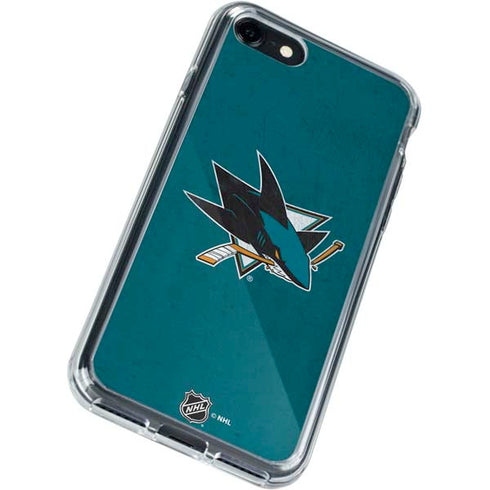 NHL San Jose Sharks Distressed iPhone SE (2nd & 3rd Gen) Clear Case