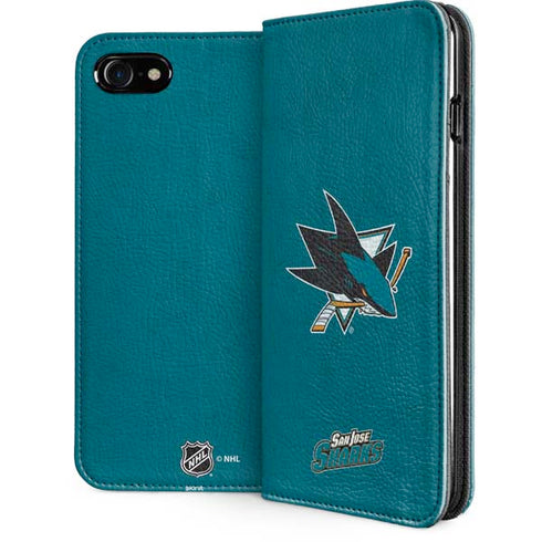 NHL San Jose Sharks Distressed iPhone SE (2nd & 3rd Gen) Folio Case