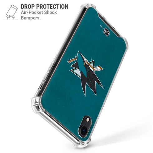 NHL San Jose Sharks Distressed iPhone XR Clear Case