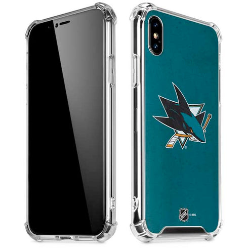 NHL San Jose Sharks Distressed iPhone XS Max Clear Case