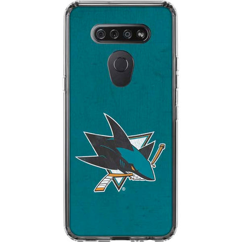 NHL San Jose Sharks Distressed LG K51/Q51 Clear Case