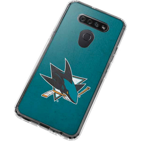 NHL San Jose Sharks Distressed LG K51/Q51 Clear Case