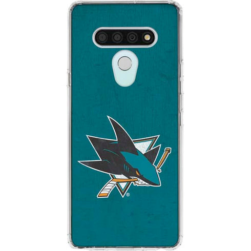 NHL San Jose Sharks Distressed LG Stylo 6 Clear Case