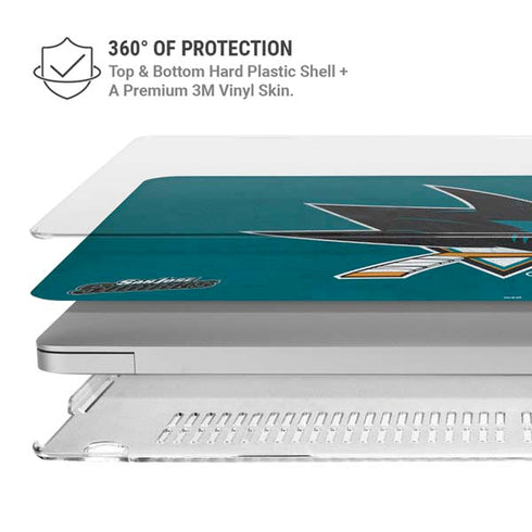 NHL San Jose Sharks Distressed MacBook Air 15in (2023-2025) Case plus Skin