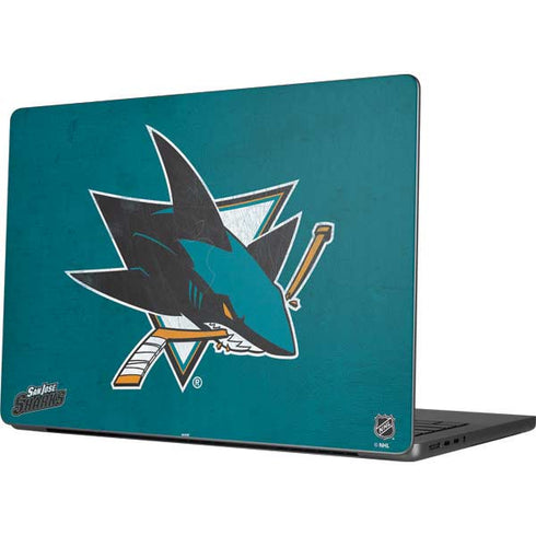 NHL San Jose Sharks Distressed MacBook Pro 14in (2021-24) Skin