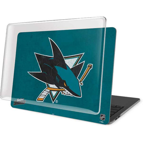 NHL San Jose Sharks Distressed MacBook Pro 15in (2016-19) Case plus Skin