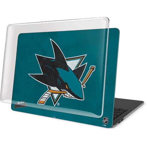 NHL San Jose Sharks Distressed MacBook Pro 16in (2019-20) Case plus Skin