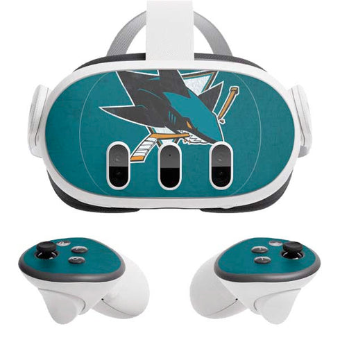 NHL San Jose Sharks Distressed Meta Quest 3 Skin