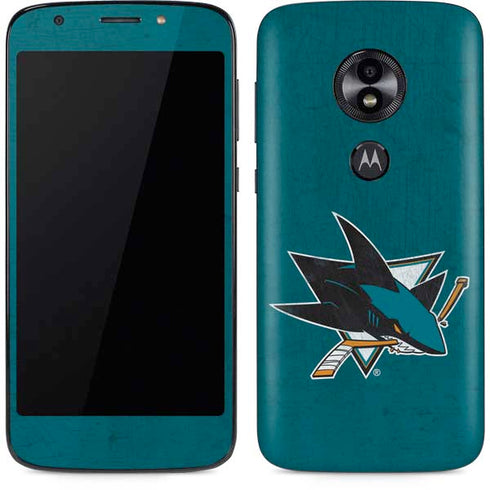 NHL San Jose Sharks Distressed Moto E5 Play Skin