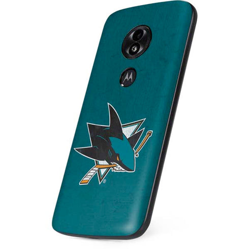 NHL San Jose Sharks Distressed Moto E5 Play Skin