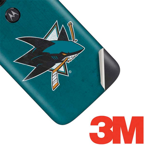 NHL San Jose Sharks Distressed Moto E5 Play Skin